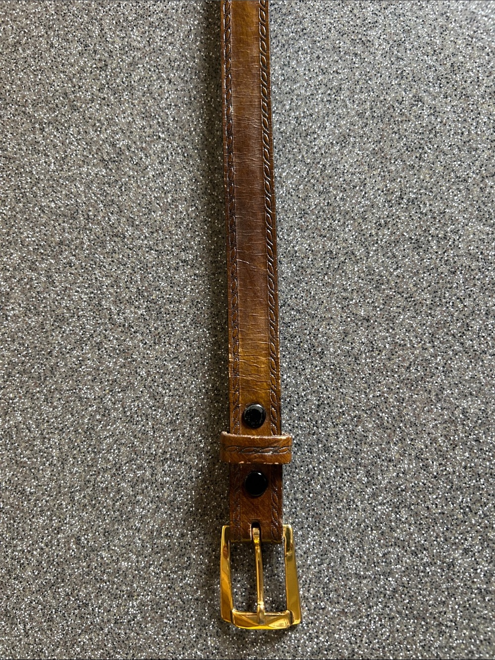 Leather Belt Strap in Brown with Gold Buckle
